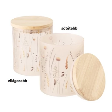 Üveg konyhai tároló fatetővel, 10,5x13cm, 750ml, búzakalászos, B.G.2048009 Üveg konyhai tároló fatetővel, 10,5x13cm, 750ml, búzakalászos, B.G.2048009