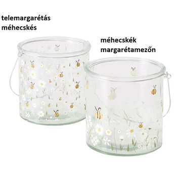 Üveg mécsestartó méhecskés, 12x14,5cm, Honey, B.G.2055612