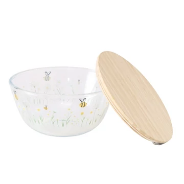 Üvegtál fatetővel, 23x11,5cm, Honey, B.G.2055982