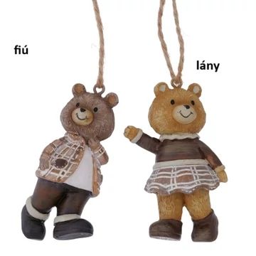 Macifiú, macilány 4x2,8x6cm, műanyag függődísz dekorfigura, Henry, B.G.2058909