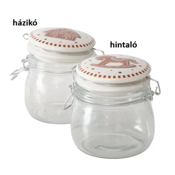 Üveg konyhai tároló csatos tetővel, 13,5x11x11,5cm, 450ml, Ginger, B.G.2060172 Üveg konyhai tároló csatos tetővel, 13,5x11x11,5cm, 450ml, Ginger, B.G.2060172