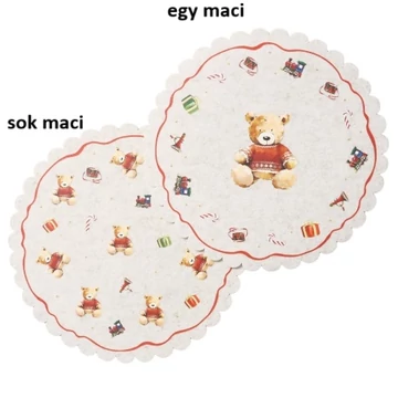 Piros pulcsis macis tányéralátét, 38cm, polyester, Bailey, B.G.2061906