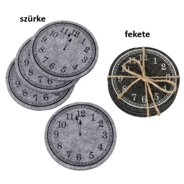 Órás poháralátét, 10cm, 4db-os, polyester, Momento, B.G.2069345 Órás poháralátét, 10cm, 4db-os, polyester, Momento, B.G.2069345