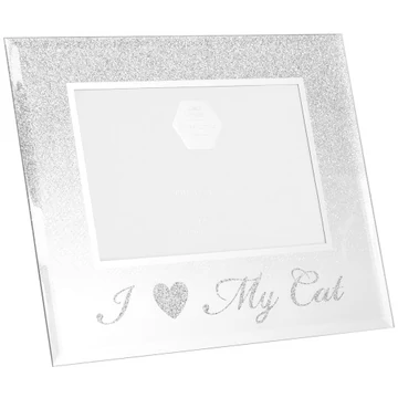Üveg fotókeret,I Love My Cat,22x18cm, T.L.C.LP41879