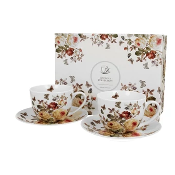 Porceláncsésze+alj ,270ml,2 személyes,dobozban, Zahra, D.G.24234