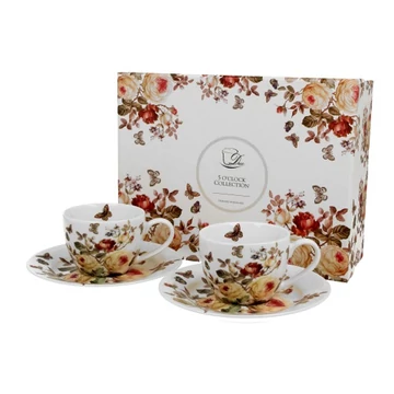 Porceláncsésze+alj ,110 ml,2 személyes, dobozban, Zahra, D.G.24272