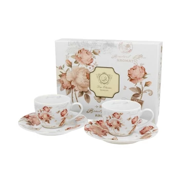 Porceláncsésze+alj, 90ml, 2 személyes, dobozban, Secession, D.G.25217