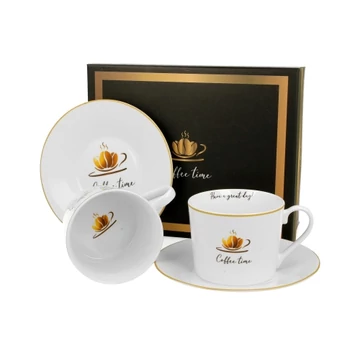 Porceláncsésze+alj,230ml,2 személyes,dobozban, Coffee Time 1, D.G.34677 Porceláncsésze+alj,230ml,2 személyes,dobozban, Coffee Time 1, D.G.34677