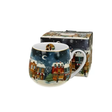 Porcelánbögre 430ml, dobozban, Christmas City, D.G.36060