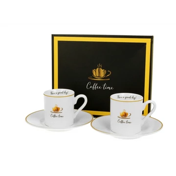 Porceláncsésze+alj, 90ml, 2 személyes, dobozban, Coffee Time 1., D.G.43761