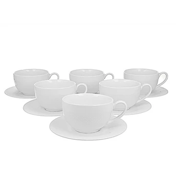 Porceláncsésze+alj, 250ml, 6 személyes, dobozban, Diamond, D.G.50400