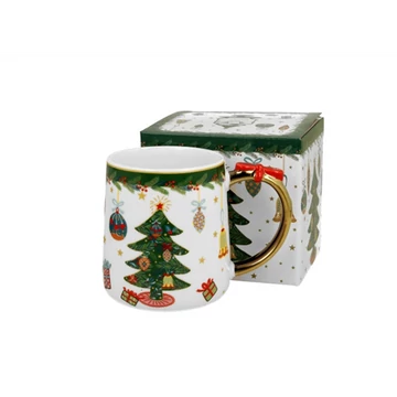 Porcelánbögre 450ml, dobozban, Around Christmas Tree, D.G.50899