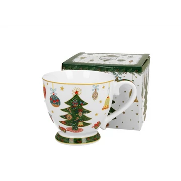 Porcelánbögre 430ml, dobozban, Around Christmas Tree, D.G.50905
