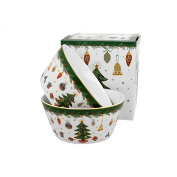 Porcelántál szett 2db-os, 14cm, 700ml, Around Christmas Tree, D.G.50950