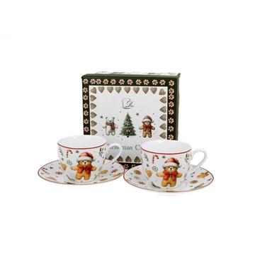 Porceláncsésze+alj, 90ml, 2 személyes, dobozban, Christmas Cuties, D.G.51056