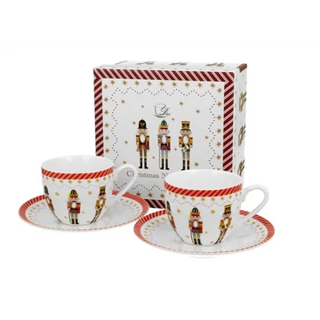 Porceláncsésze+alj, 90ml, 2 személyes, dobozban, Christmas Nutcracker, D.G.51292