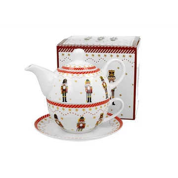 Porcelán egyszemélyes tázós szett 300ml, dobozban, Christmas Nutcracker, D.G.51315