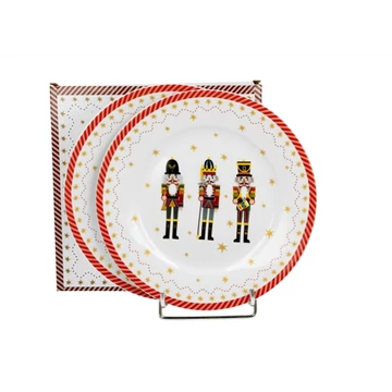 Porcelán desszerttányér szett, 2db-os, 19cm, dobozban, Christmas Nutcracker, D.G.51322