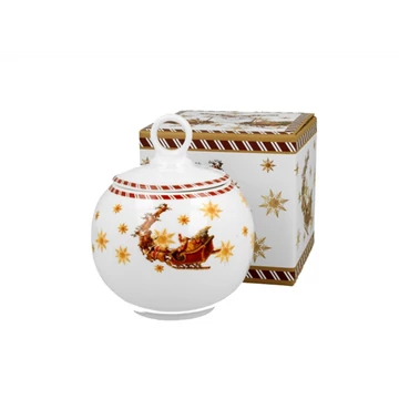 Porcelán keksztároló 12cm, 700ml, dobozban, Santa on Sleigh, D.G.52329 Porcelán keksztároló 12cm, 700ml, dobozban, Santa on Sleigh, D.G.52329