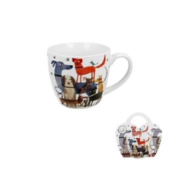Porcelánbögre 460ml, díszcsomagolásban, Dog walk, D.G.53913