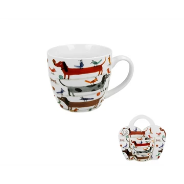 Porcelánbögre 460ml, díszcsomagolásban, Long Dogs, D.G.53951 Porcelánbögre 460ml, díszcsomagolásban, Long Dogs, D.G.53951