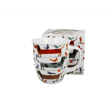 Porcelánbögre 650ml, dobozban, Long Dogs, D.G.53975