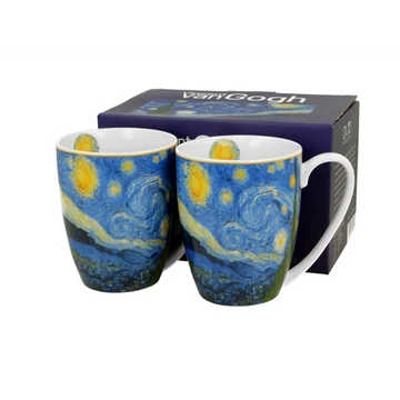Porcelánbögre 2db-os szett, 360ml, dobozban, Vah Gogh:Csillagos éj, D.G.57539
