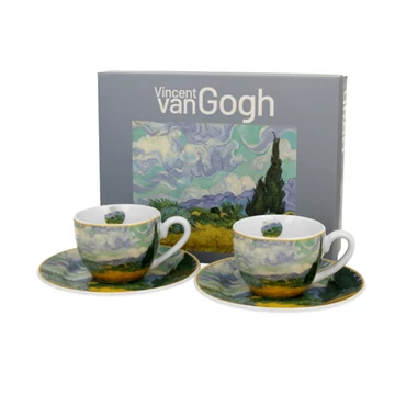 Porceláncsésze+alj,110ml dobozban,2 személyes Van Gogh: Búzamező, D.G.57607