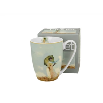 Porcelánbögre 360ml, dobozban, Monet:Hölgy esernyővel, D.G.60171