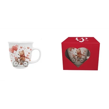 Porcelánbögre 650ml, dobozban, Bear on a bike, D.G.61949 Porcelánbögre 650ml, dobozban, Bear on a bike, D.G.61949