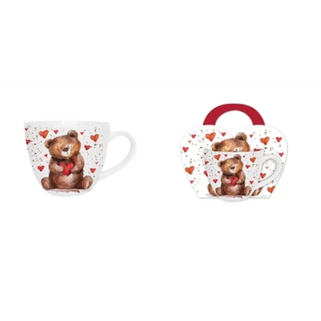 Porcelánbögre 460ml, díszcsomagolásban, Teddy Bear with a Heart, D.G.61963 Porcelánbögre 460ml, díszcsomagolásban, Teddy Bear with a Heart, D.G.61963