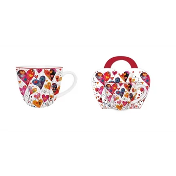 Porcelánbögre 460ml, díszcsomagolásban, Colorful Hearts 1, D.G.62045 Porcelánbögre 460ml, díszcsomagolásban, Colorful Hearts 1, D.G.62045