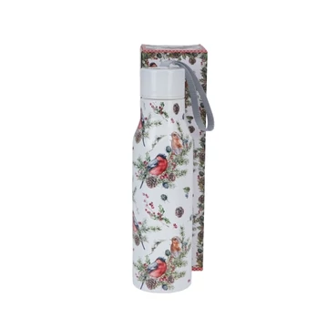 Rozsdamentes acél hőtartó útipalack duplafalú, 0,5L, Christmas Birds 1, D.G.67965