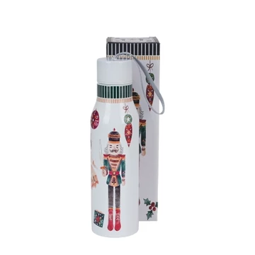 Rozsdamentes acél hőtartó útipalack duplafalú, 0,5L, Christmas Nutcracker, D.G.68382