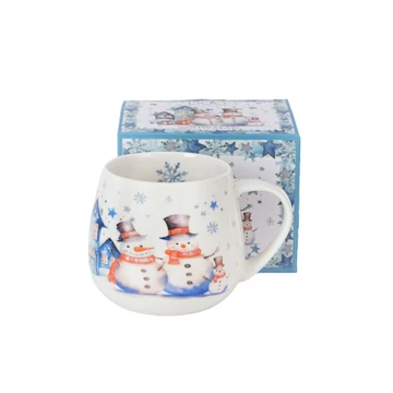 Porcelánbögre 430ml, dobozban, Snowman, D.G.68573