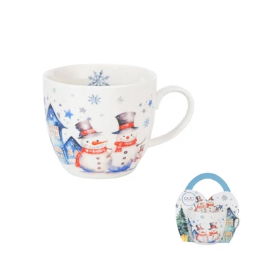 Porcelánbögre 460ml, díszcsomagolásban, Snowman, D.G.68597