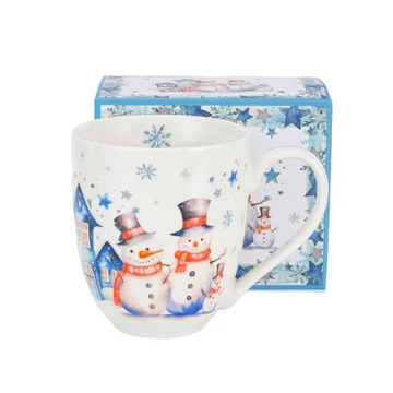 Porcelánbögre 1000ml, dobozban, Snowman, D.G.68610