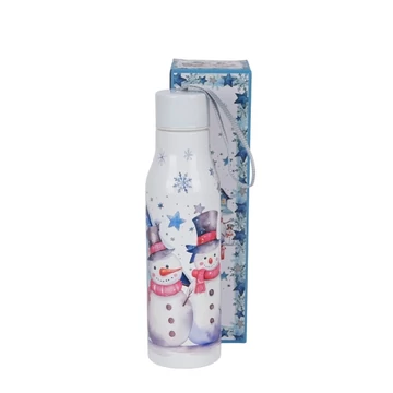 Rozsdamentes acél hőtartó útipalack duplafalú, 0,5L, Snowman, D.G.68665