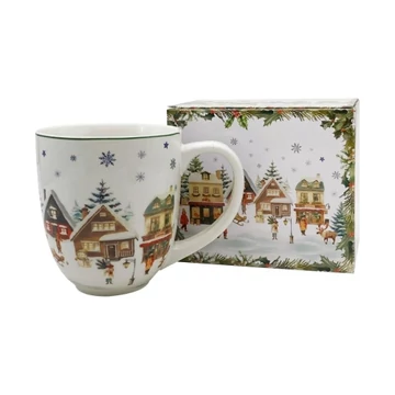 Porcelánbögre 1000ml, dobozban, Christmas Village, D.G.68917 Porcelánbögre 1000ml, dobozban, Christmas Village, D.G.68917