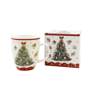 Porcelánbögre 650ml, dobozban, Christmas Tree 3, D.G.69143