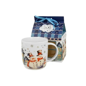 Porcelánbögre 400ml, házikó díszcsomagolásban, Snowman, D.G.70774