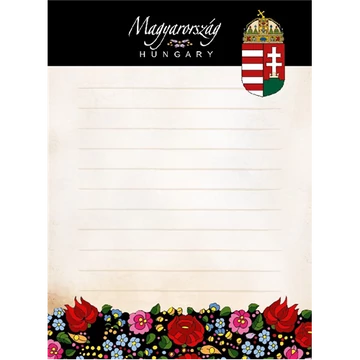 Mágneses jegyzettömb 87x112mm, 48 oldal, Folk-Magyarország, CZW.mágjt-MO