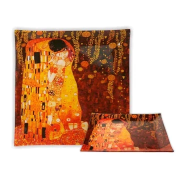 Üvegtányér 30x30cm, Klimt:The Kiss, H.C.198-1001 Üvegtányér 30x30cm, Klimt:The Kiss, H.C.198-1001