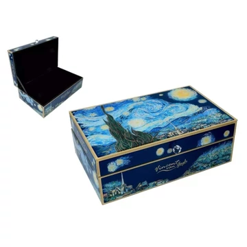 Üveg ékszertartó doboz 25x16x9cm, Van Gogh: Csillagos éj , H.C.195-9001