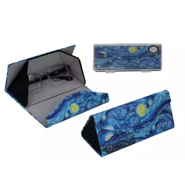 Összehajtható műanyag szemüvegtok 0,57x16x6cm, dobozban, Van Gogh: Csillagos éj, H.C.021-8350