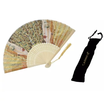 Legyező 20cm, műanyag/polyester, Klimt: Aranykönnyek, H.C.846-1004 Legyező 20cm, műanyag/polyester, Klimt: Aranykönnyek, H.C.846-1004