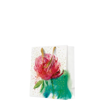 Peony Watercolor papír ajándéktáska medium 20x25x10cm, P.W.AGB1026603