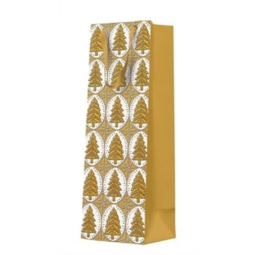 Pattern Christmas Trees papír ajándéktáska premium italos 12x37x10cm, P.W.AGB2018804