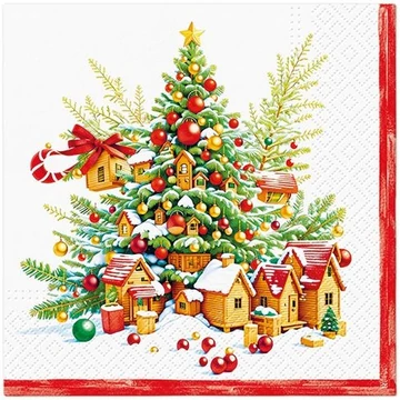 Festive Joy Tree papírszalvéta 33x33cm,20db-os, P.W.SDL240800 Festive Joy Tree papírszalvéta 33x33cm,20db-os, P.W.SDL240800