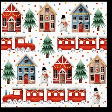 Cozy Christmas town papírszalvéta 33x33cm,20db-os, P.W.SDL236600 Cozy Christmas town papírszalvéta 33x33cm,20db-os, P.W.SDL236600